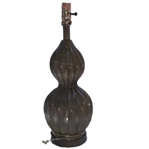 Elegant Gray Double Gourd Shape Modern Plug-In Lamp 18 inches Tall - Picture 1 of 8
